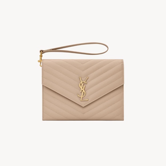 Yves Saint Laurent Handbags - YSL CASSANDRE MATELASSÉ FLAP POUCH IN GRAIN DE POUDRE LEATHER